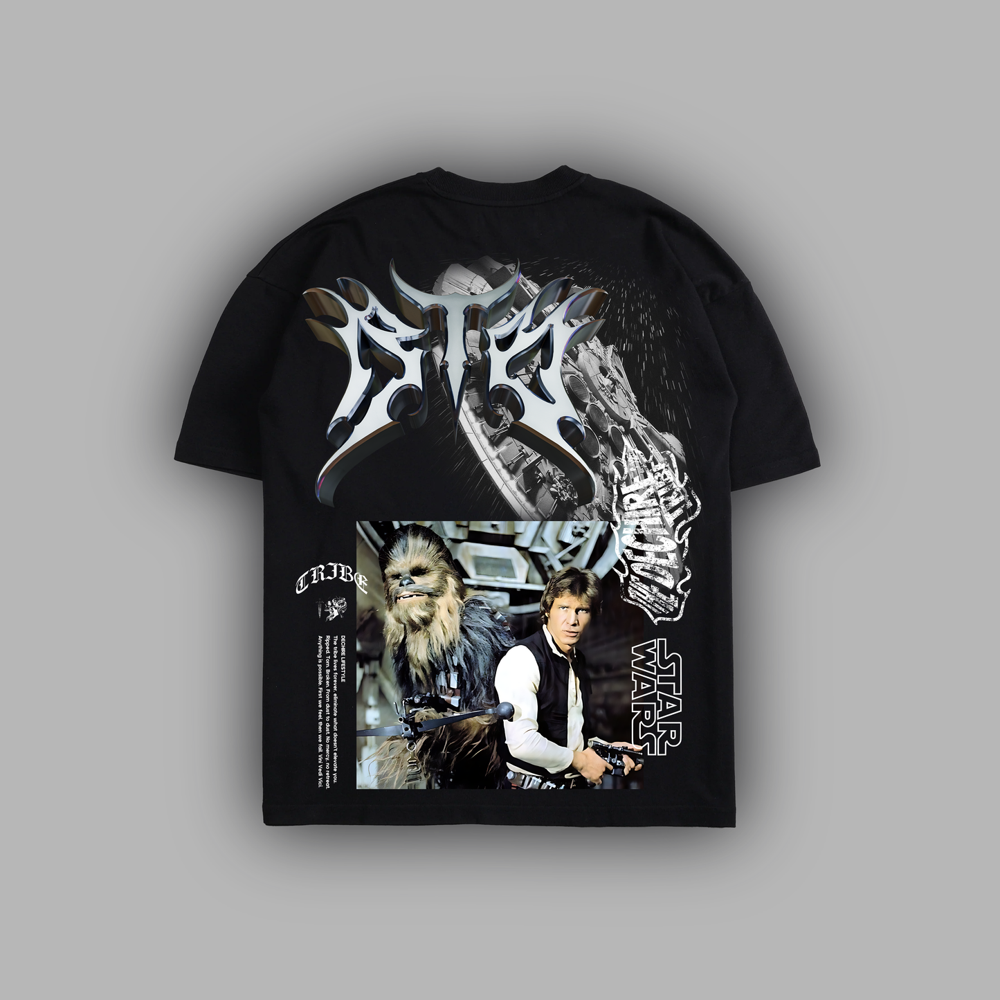 HAN & CHEWIE 'LIMITED' 6oz OVERSIZED TEE IN BLACK