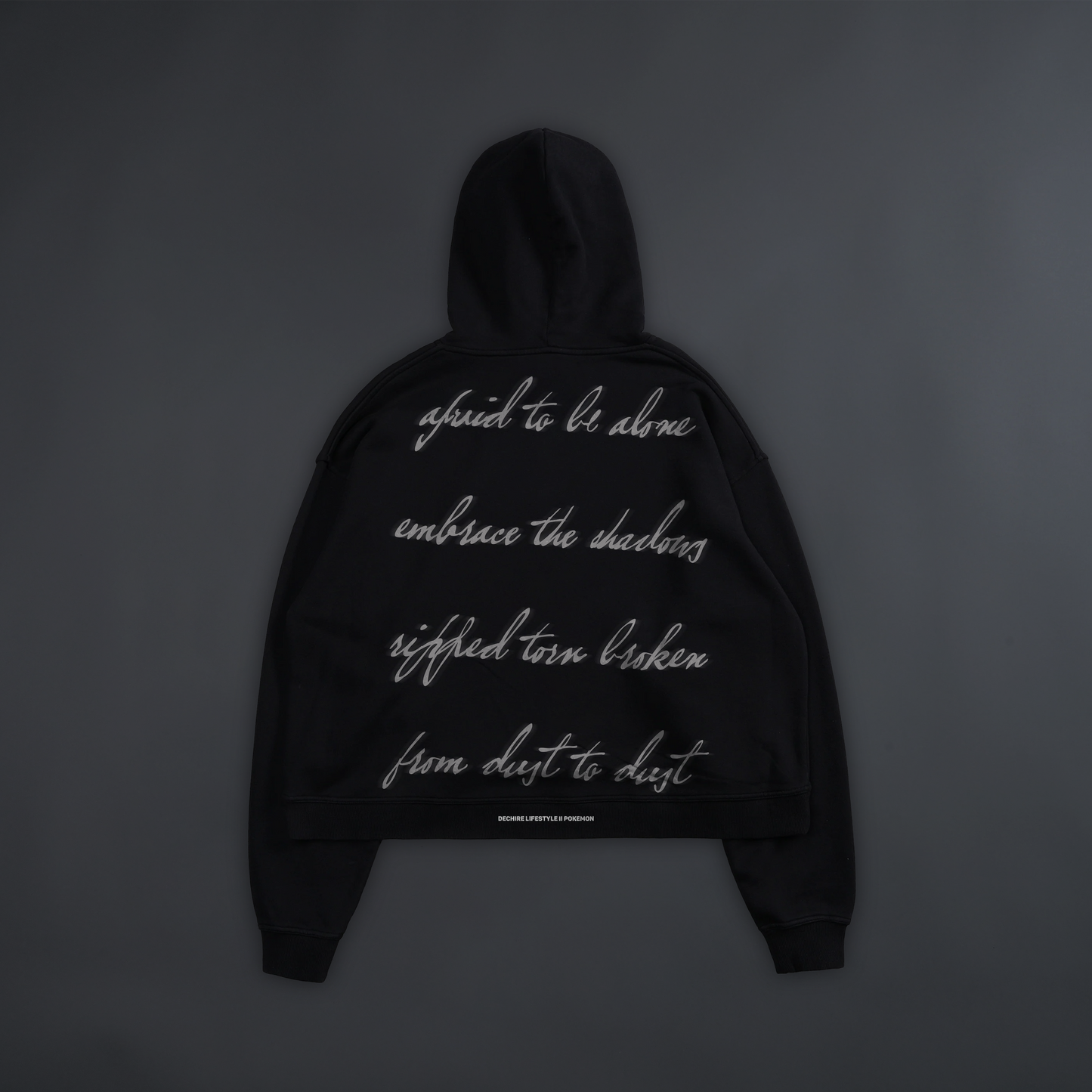 MIMIKYU 'LIMITED' BOX CUT HOODIE IN CHARCOAL