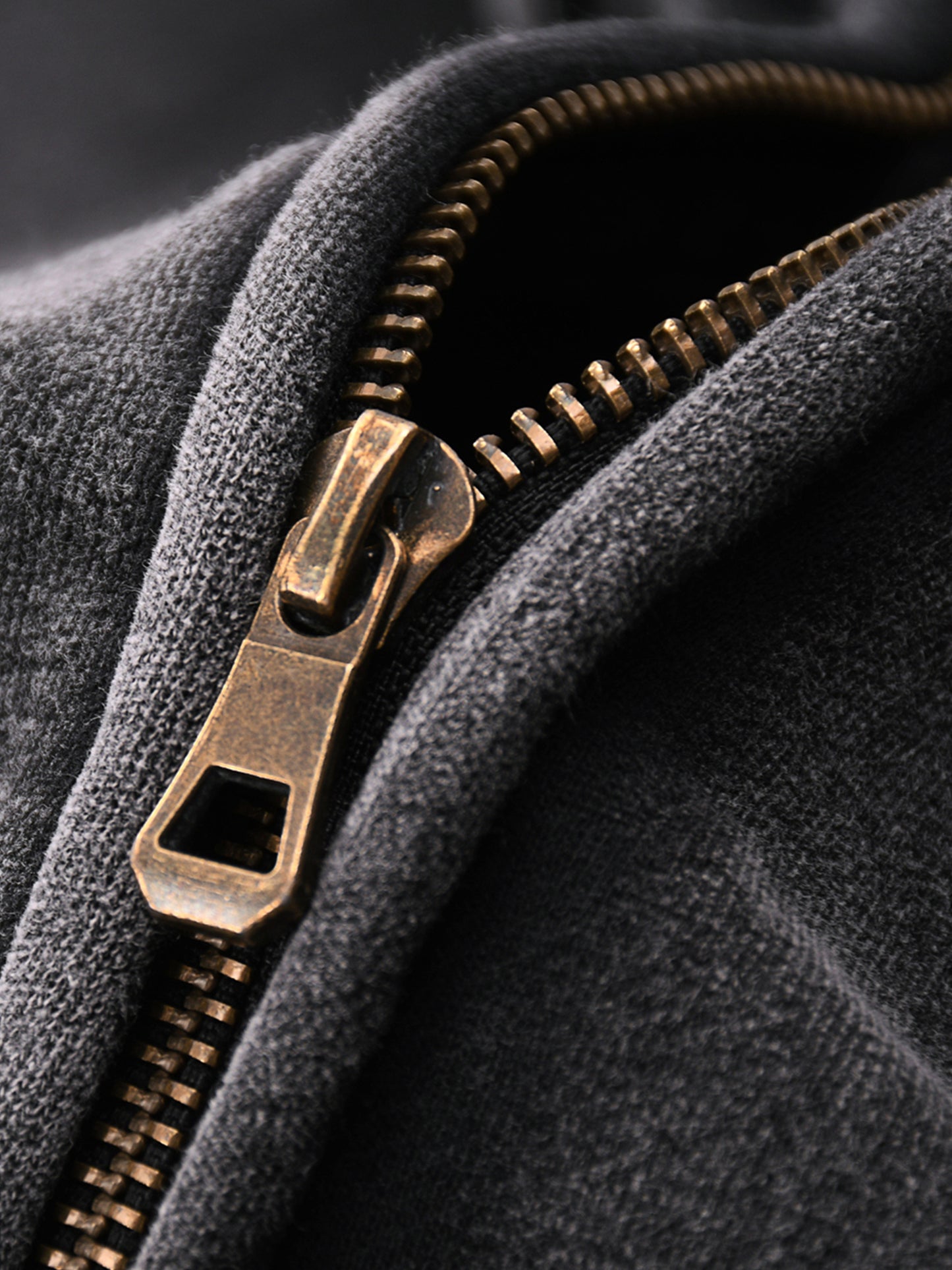 KISUKE: Geta-bōshi SNOW WASHED DOUBLE ZIP HOODIE IN FADED BLK