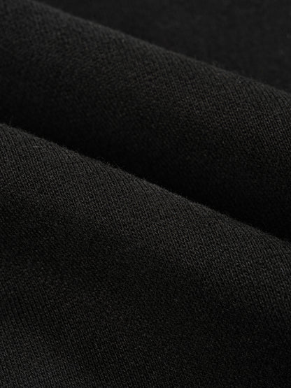 'dēmentō' BAGGY FLEECE WIDE LEG SWEATS IN MIDNIGHT BLK