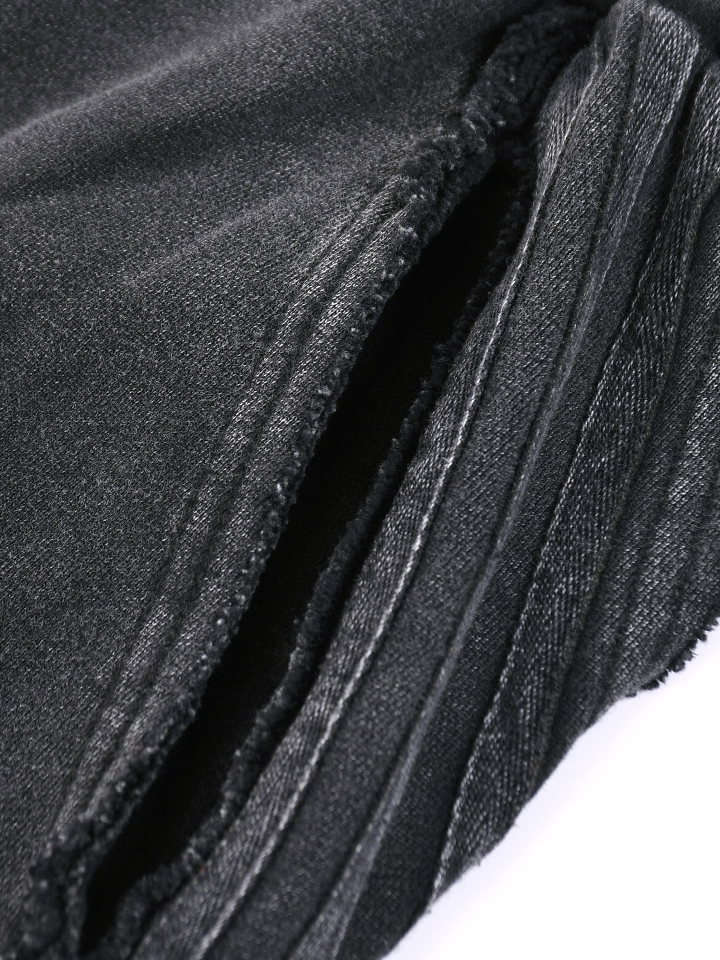 'TALE OF THE 3 BROTHERS' SNOW WASHED RAW EDGE GRUNGE SWEATS