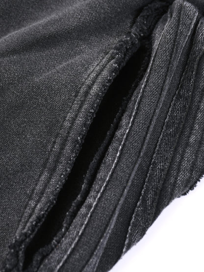 'TALE OF THE 3 BROTHERS' SNOW WASHED RAW EDGE GRUNGE SWEATS