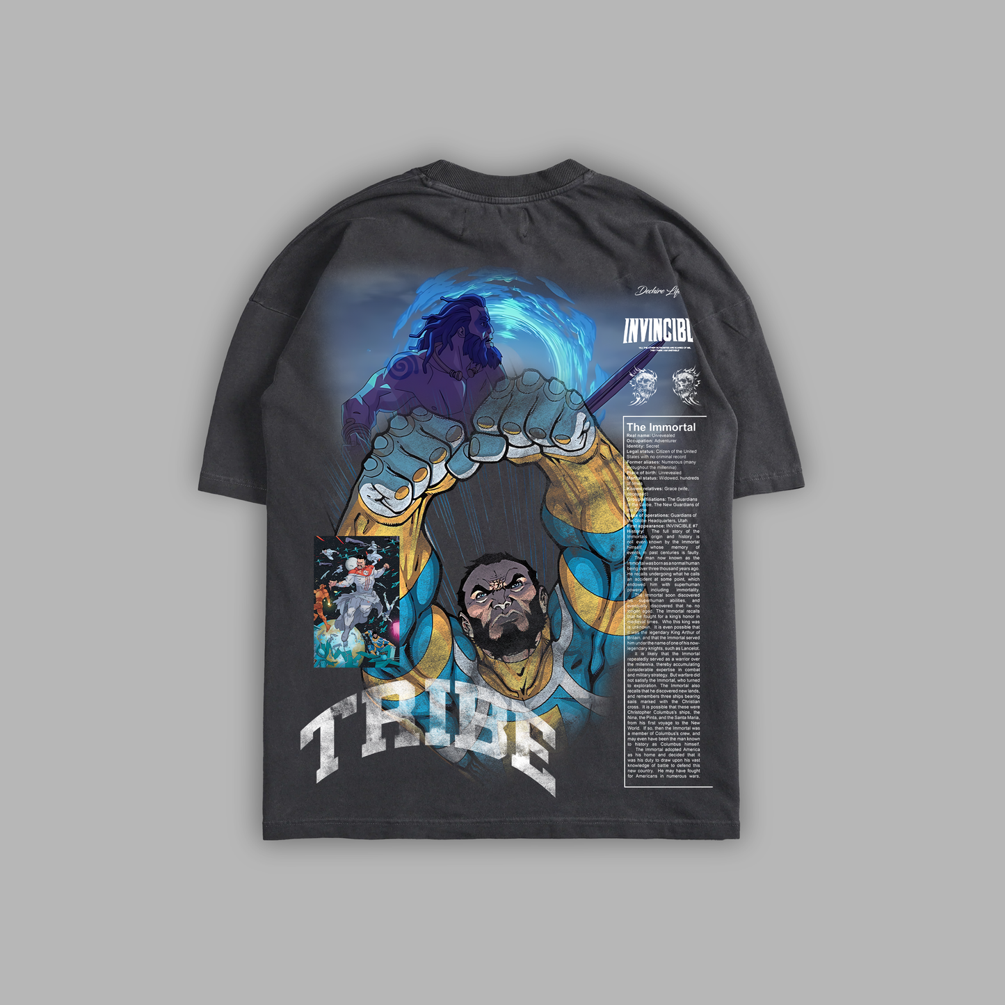 THE IMMORTAL 'LIMITED' OVERSIZED LTWT DROP SHOULDER TEE IN DEEP GREY