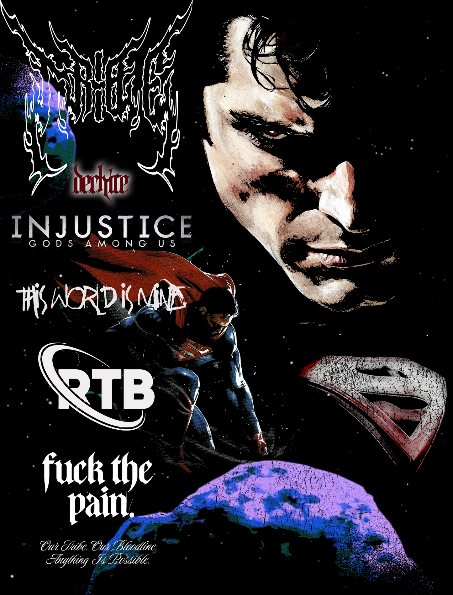 TEK SUPERMAN: INJUSTICE 'LIMITED' 8.5oz LA:MADE WGD TEE IN BLACK