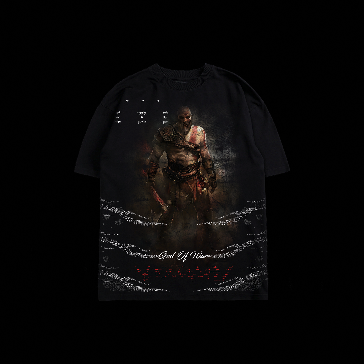 KRATOS | EVOLUTION OF PAIN 'SERIES ZERO' OS TEE IN BLACK