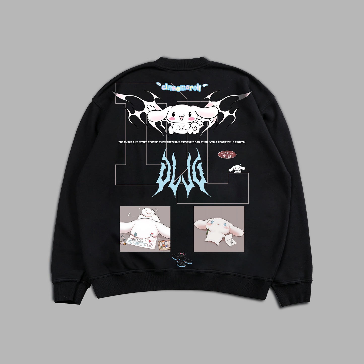 CINNAMOROL CREWNECK IN SHADOW BLACK