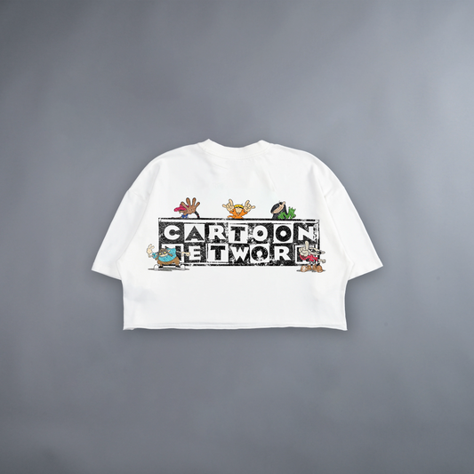 CODE NAME: TRIBE! 'LIMITED' MIDRIFF CROP TEE IN WHITE