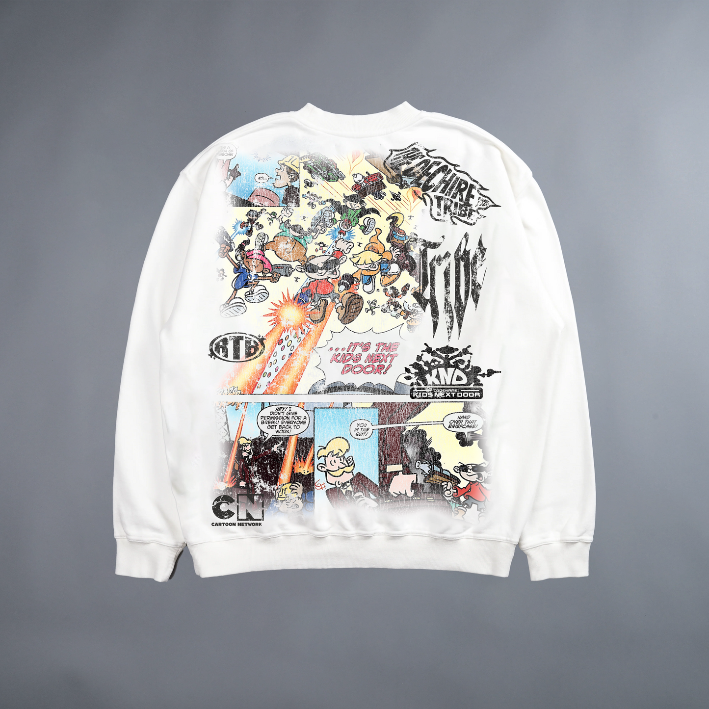 CODE NAME: THE TRIBE! 'LIMITED' OVERSIZED CREWNECK IN PEARL WHITE