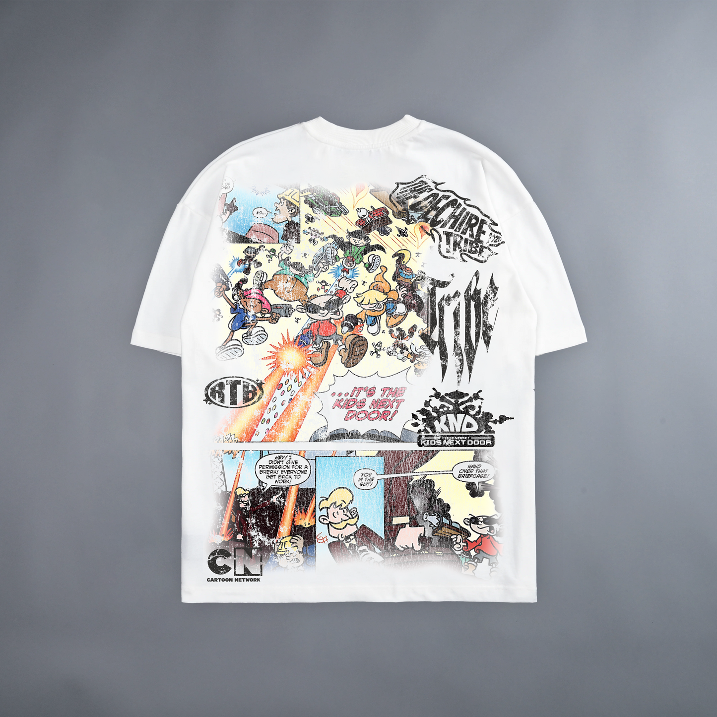 CODE NAME: TRIBE! 'LIMITED' 240X BOXY OVERSIZED TEE IN WHITE