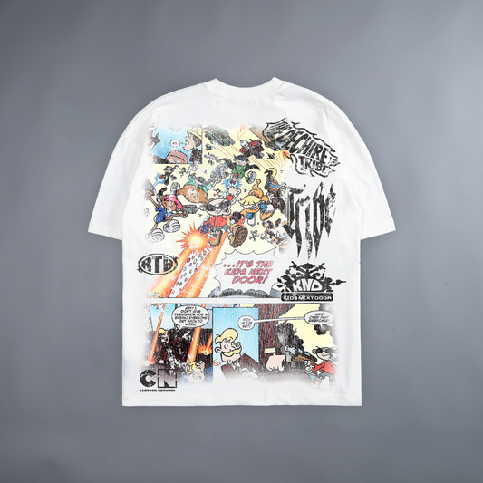 CODE NAME: TRIBE! 'LIMITED' 240X BOXY OVERSIZED TEE IN WHITE