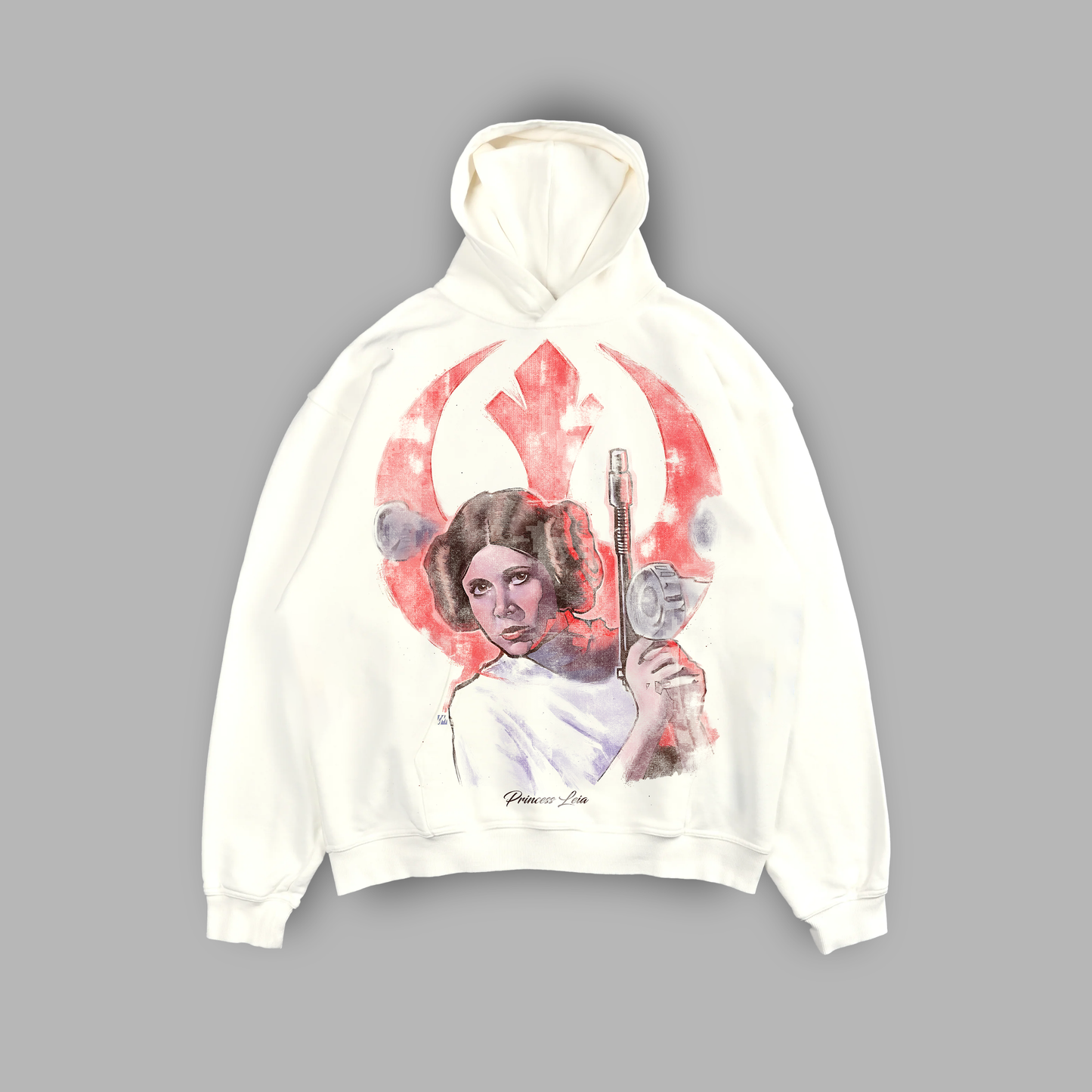 LEIA SKYWALKER 'LIMITED' OVERSIZED HOODIE IN OFF-WHITE