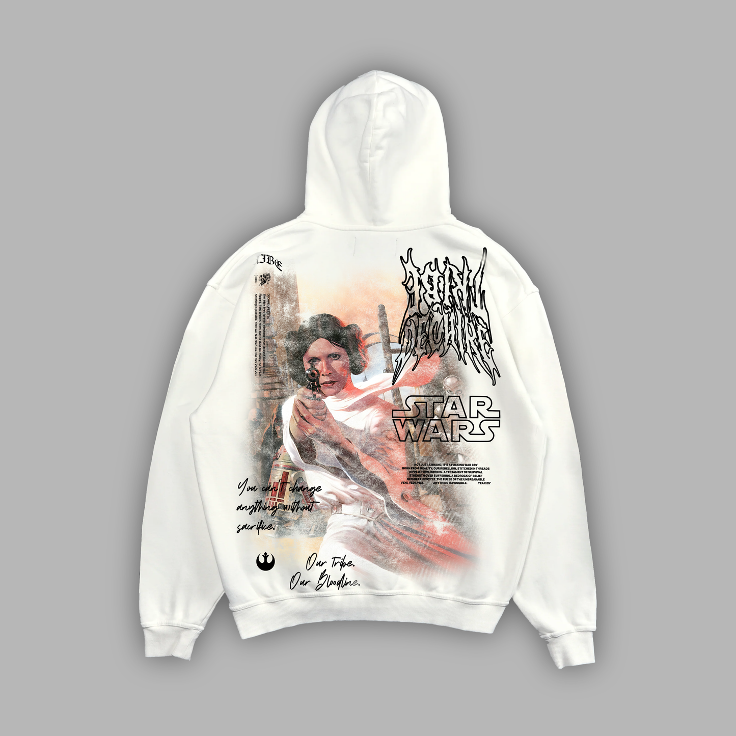 LEIA SKYWALKER 'LIMITED' OVERSIZED HOODIE IN OFF-WHITE