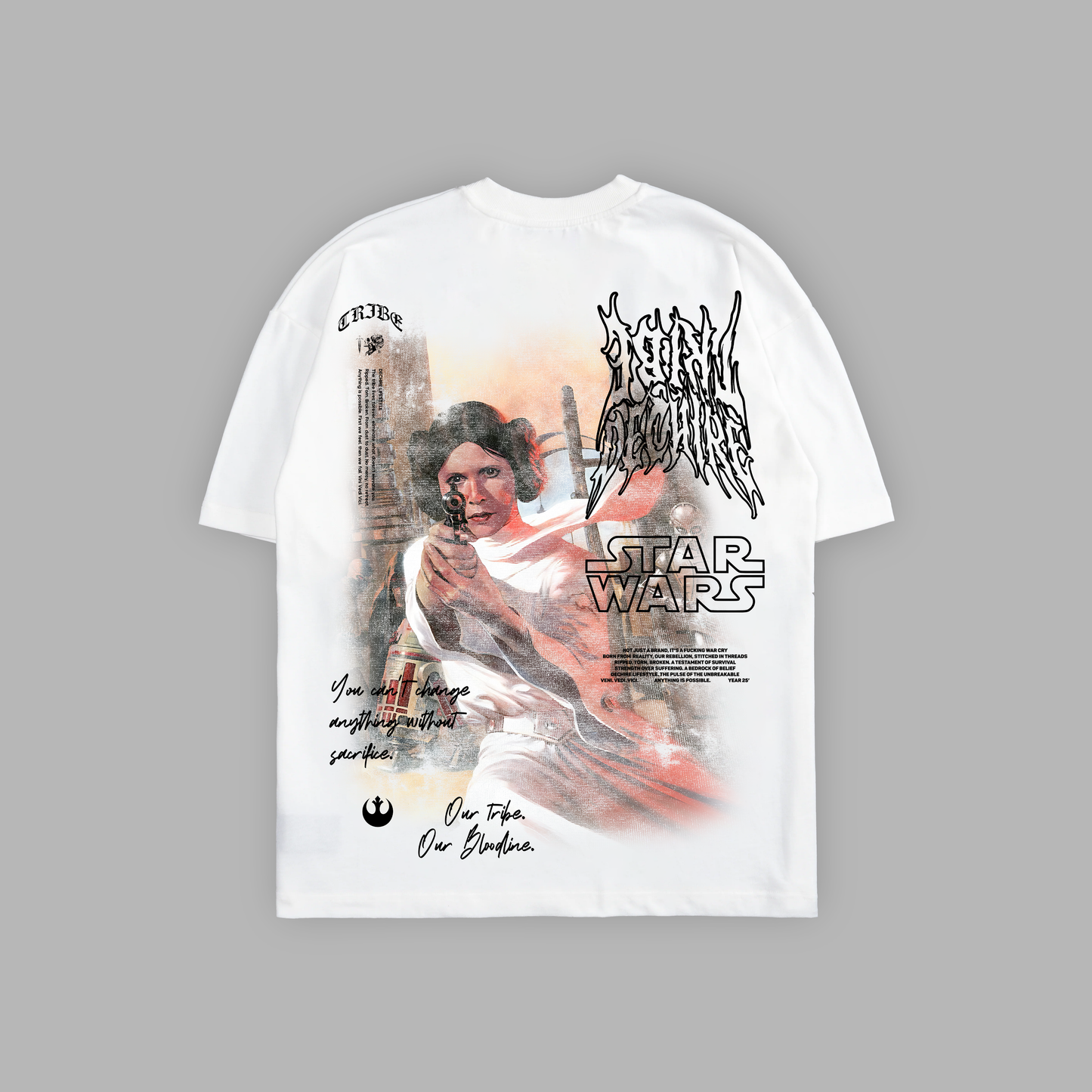 LEIA SKYWALKER 'LIMITED' 6oz OVERSIZED TEE IN WHITE
