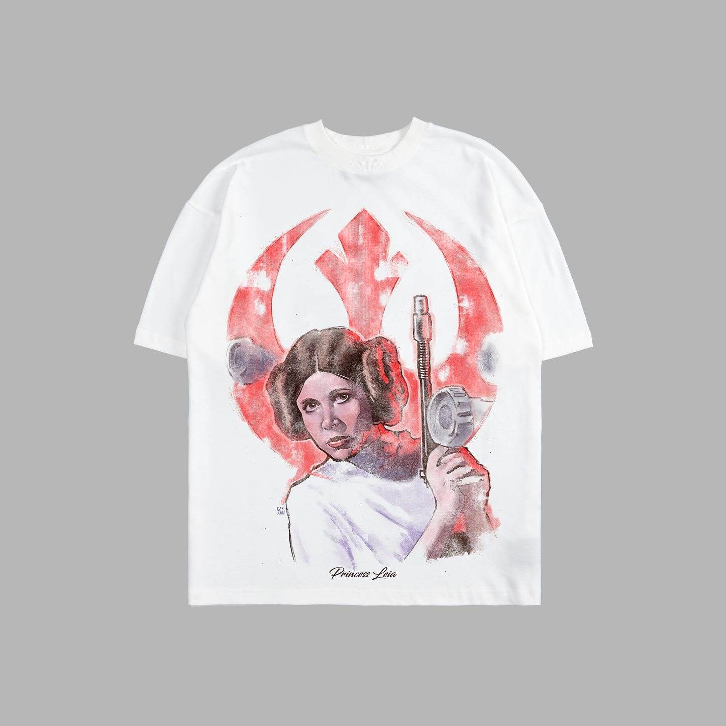 LEIA SKYWALKER 'LIMITED' 6oz OVERSIZED TEE IN WHITE