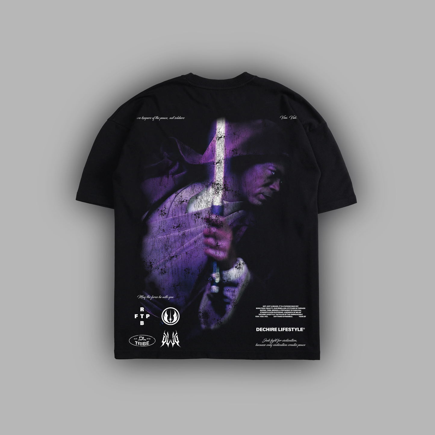 MACE WINDU 'LIMITED' 6oz OVERSIZED TEE IN BLACK