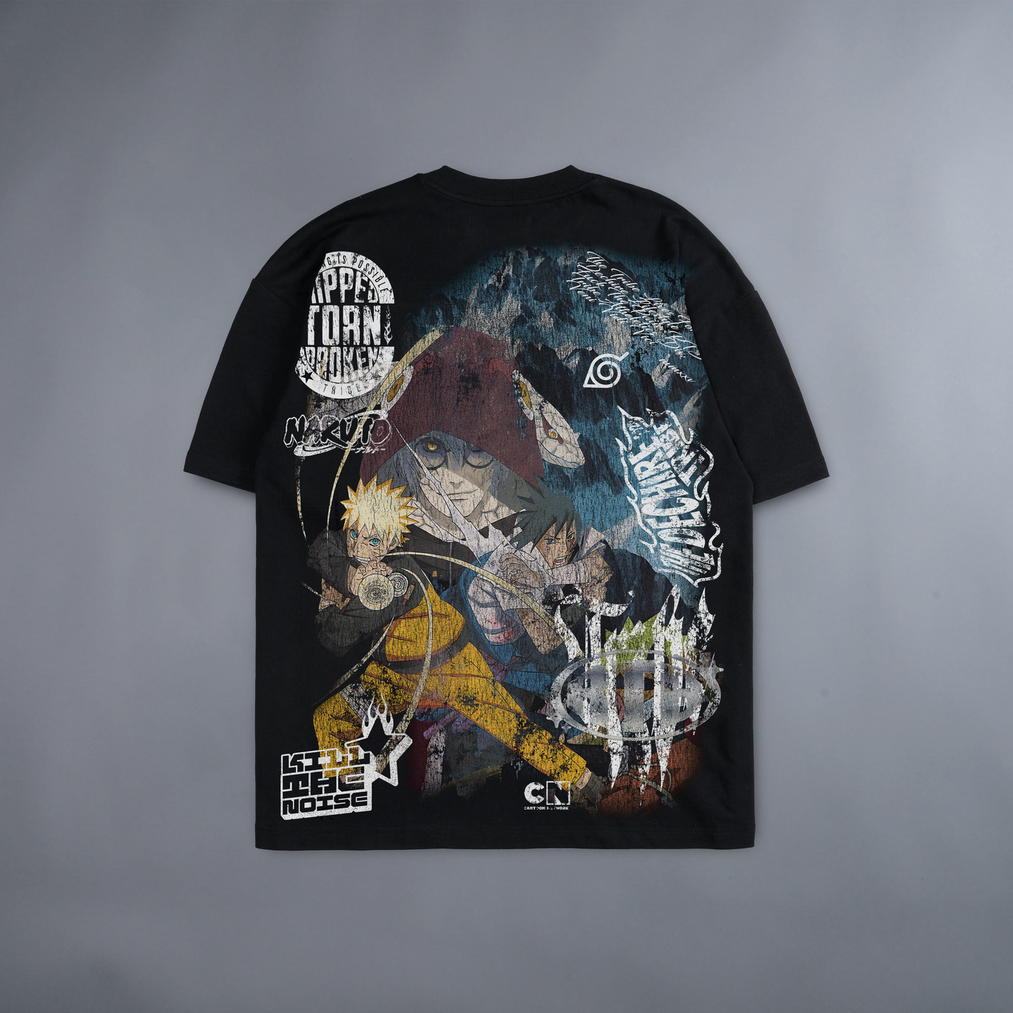 NINE-TAILS UNLEASHED 'LIMITED' 240X BOXY OVERSIZED TEE IN BLACK