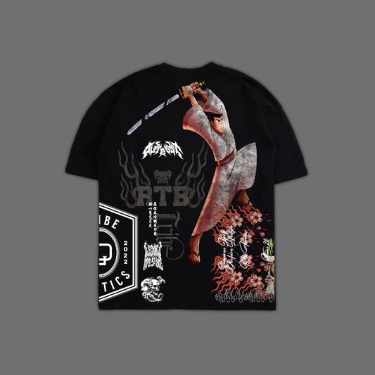 SAMURAI JACK '1 OF 1,000' OS TEE IN BLACK