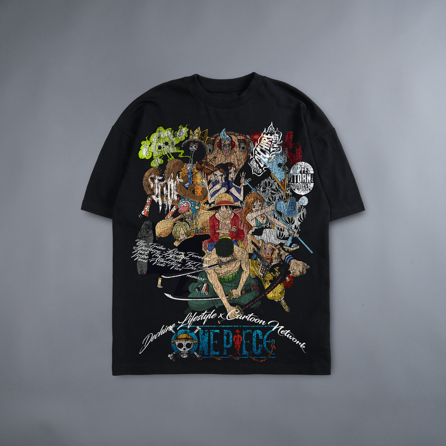 KING OF PIRATES! COLOUR 'LIMITED' 240X BOXY OVERSIZED TEE IN BLACK