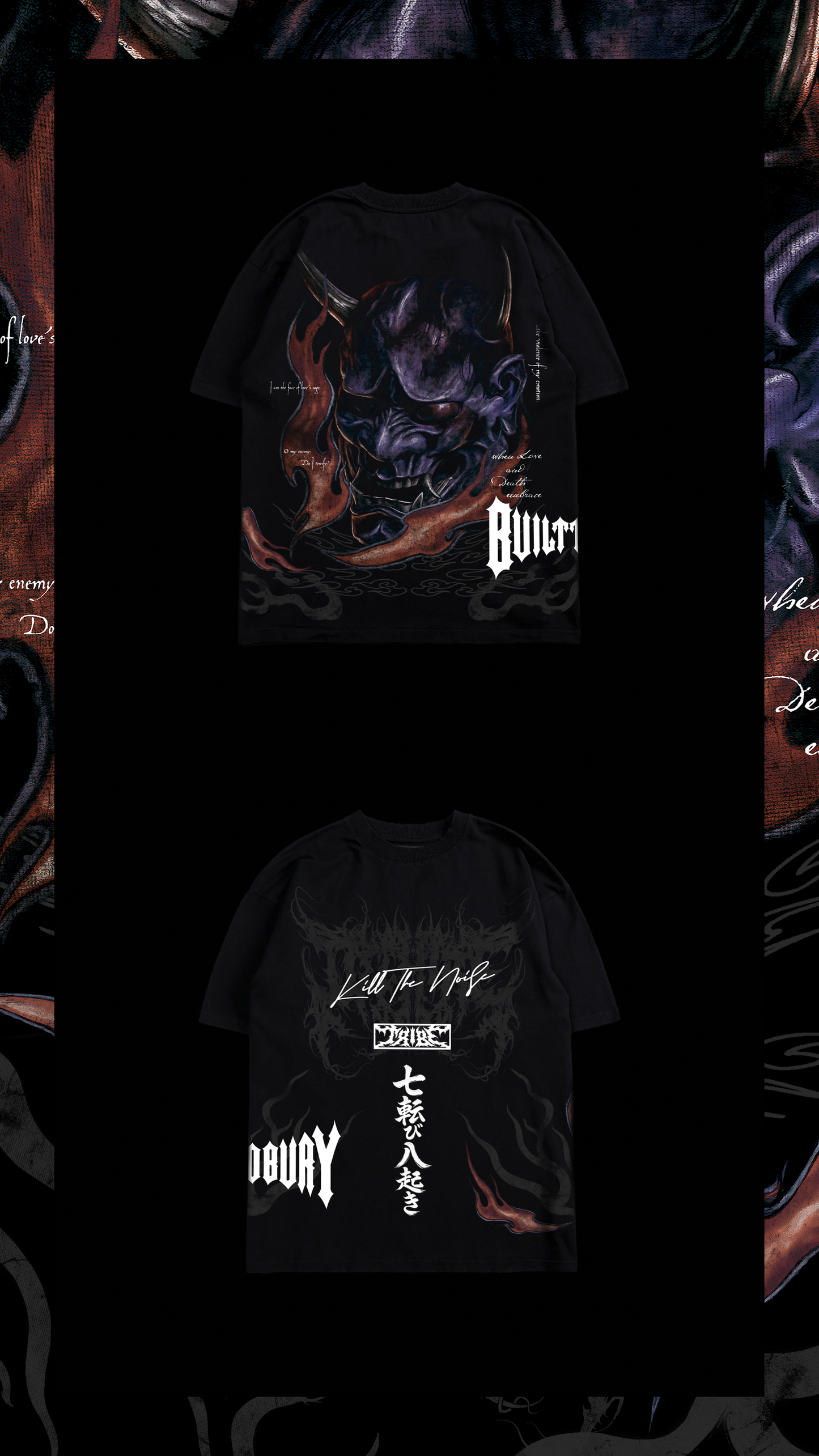 RAGE & HEARTBREAK '1 OF 500' OS TEE IN BLACK