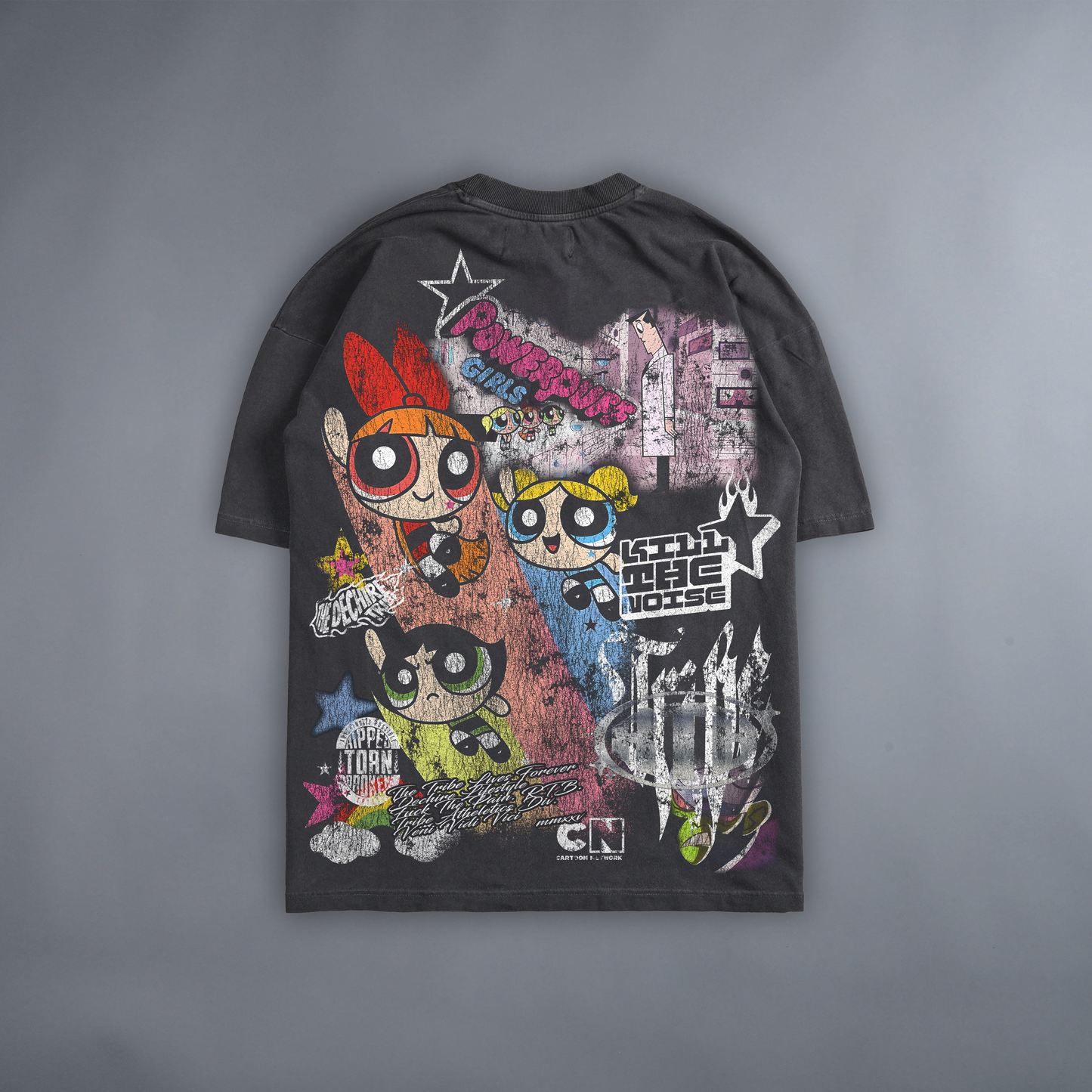 POWER-NOIA 'LIMITED' 240X BOXY OVERSIZED TEE IN FLOWER GRAY