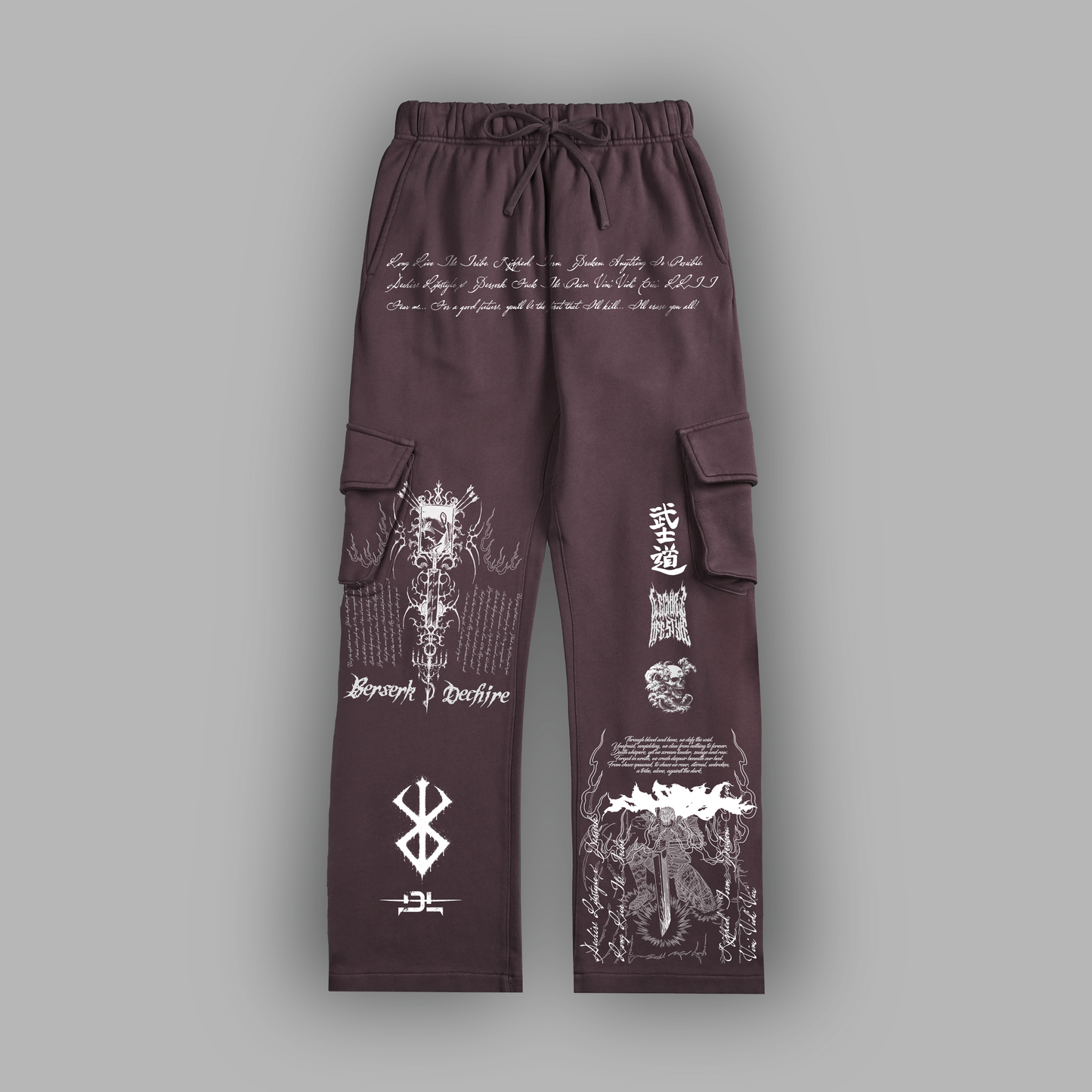 WHISPER OF DEATH '1 OF 50' CARGO SWEATS  || BURNT BURGANDY EDITION®