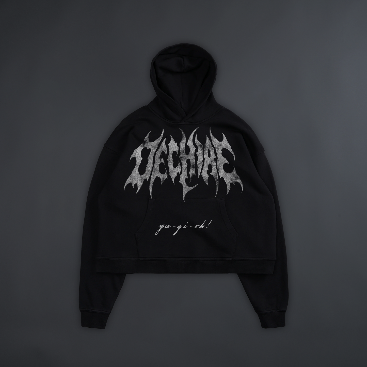 RED EYES BLACK DRAGON '1 OF 100' BOX CUT HOODIE IN CHARCOAL