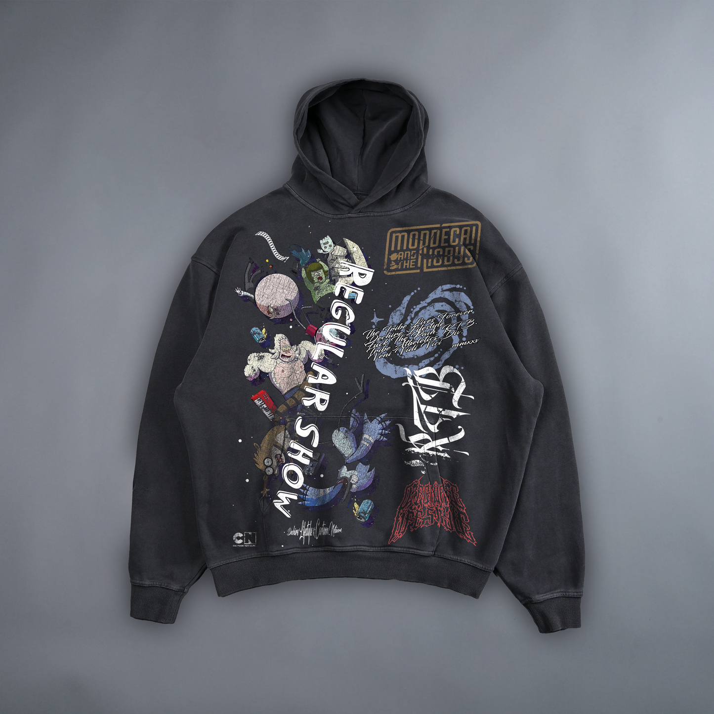 REGULAR SHOW: EXIT 9B 'LIMITED' FRENCH TERRY LA:MADE HOODIE IN POTASSIUM WASHED GREY