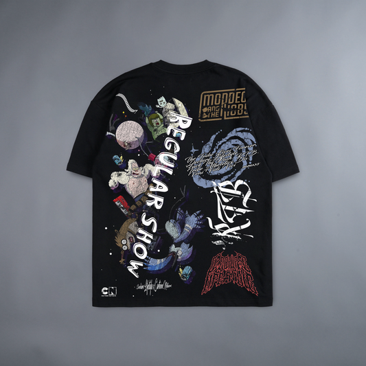 REGULAR SHOW: EXIT 9B 'LIMITED' 240X BOXY OVERSIZED TEE IN BLACK