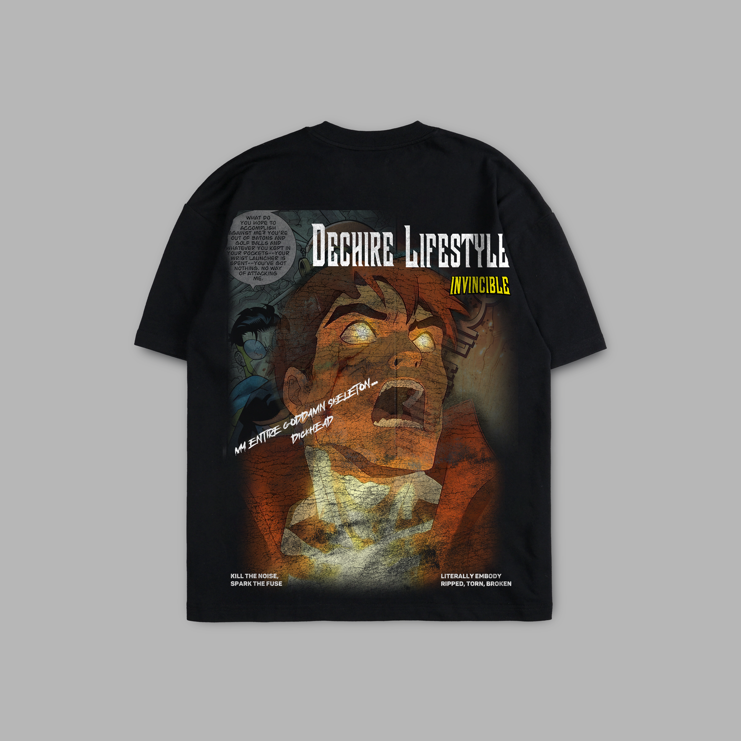 REX-SPLODE! 'LIMITED' 6.8oz OVERSIZED TEE IN BLACK