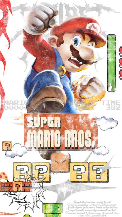 SUPER MARIO | LEVEL UP '1 OF 500' OS TEE IN WHITE
