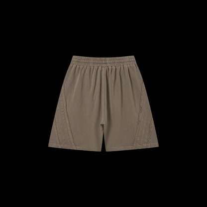 DL:MADE VINTAGE WASHED RAW EDGE SHORTS IN FOREST BROWN