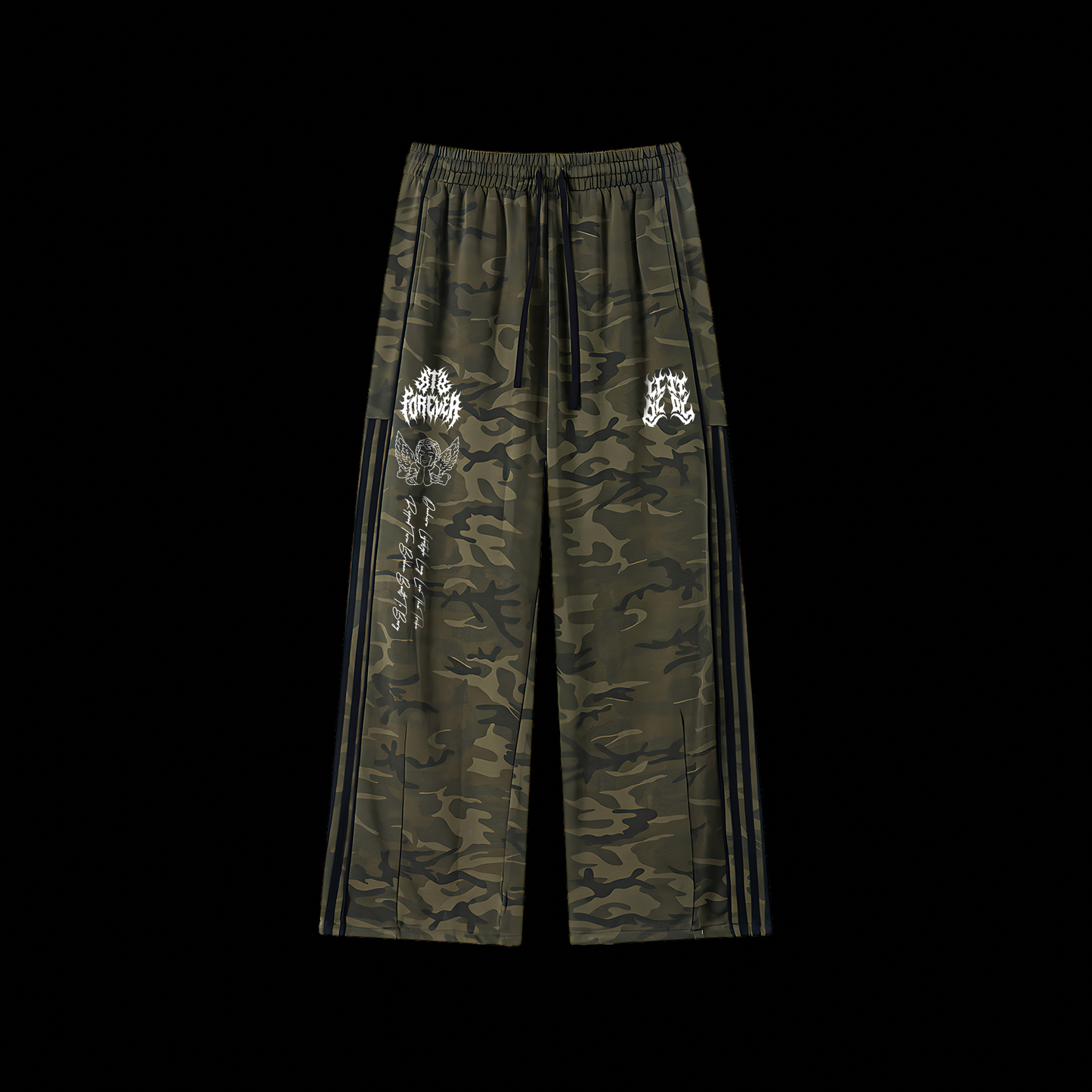 TRIBE ESSENTIALS | CAMO WIDE LEG SWEATS