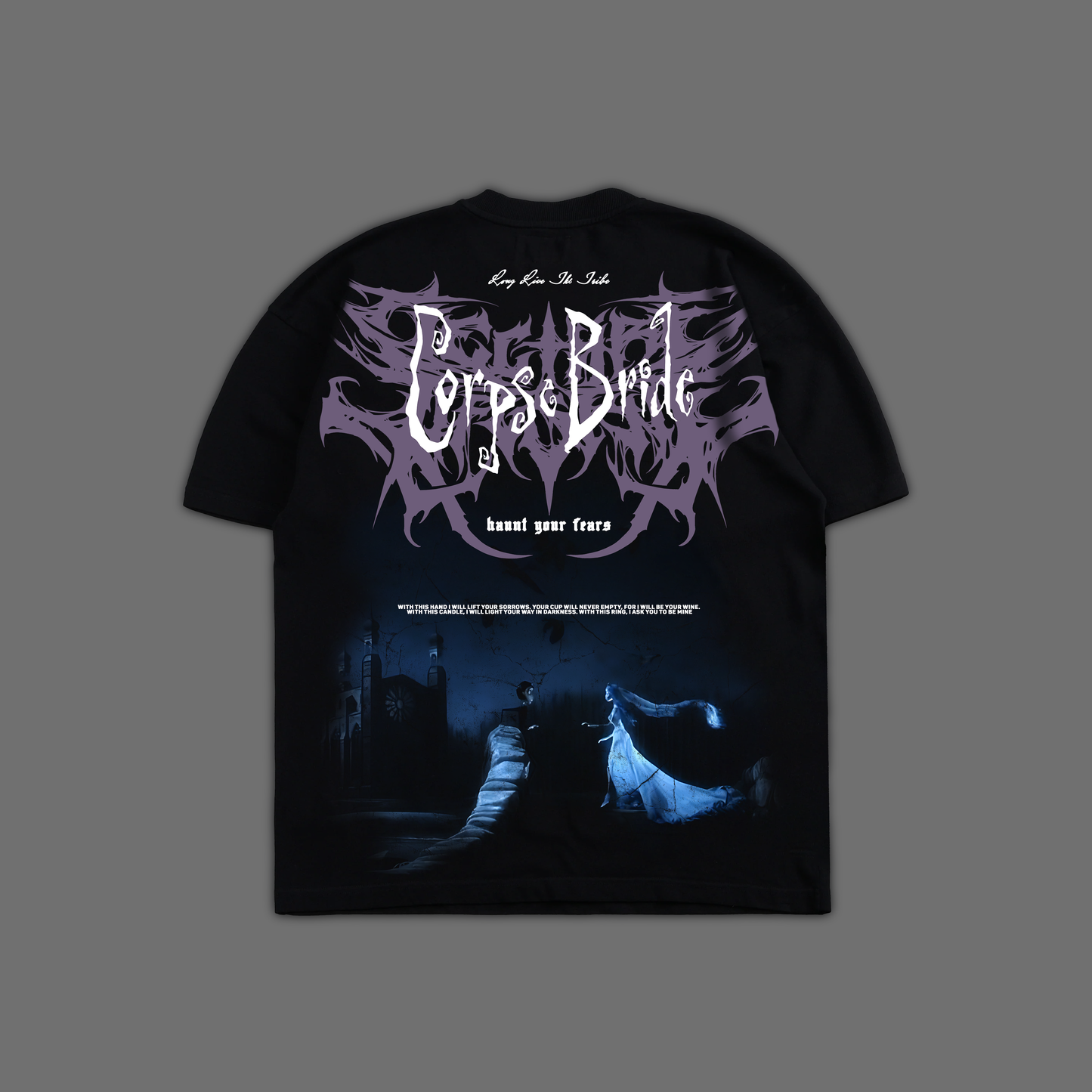 CORPSE BRIDE '1 OF 200' OVERSIZED TEE IN BLACK