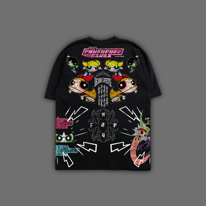 THE POWERPUFF GIRLS '1 OF 1,000' OS TEE IN BLACK