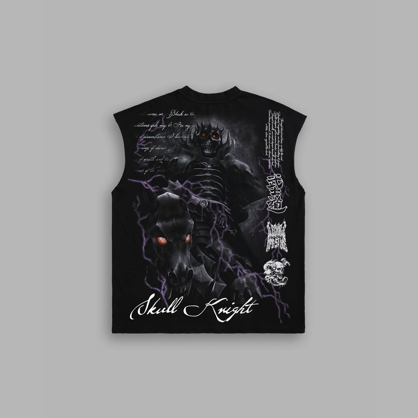 SKULL KNIGHT 'LIMITED' BOX CUT MUSCLE TEE IN BLACK
