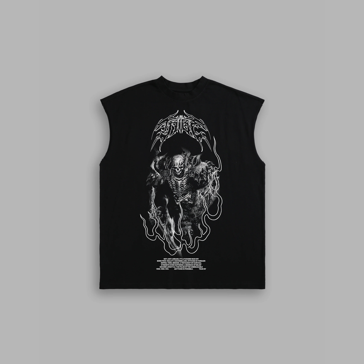 SKULL KNIGHT 'LIMITED' BOX CUT MUSCLE TEE IN BLACK