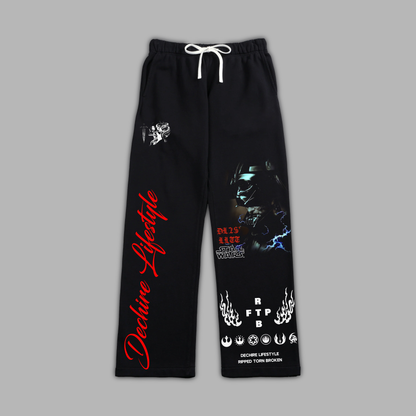 REBIRTH WIDE LEG SWEATS IN BLACK