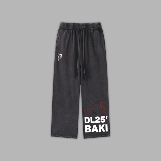 SOA V2 'LIMITED' ACID WASHED WIDE LEG LOUNGE SWEATS IN BLACK