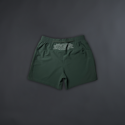 YU-GI-OH! 5" RUNNING SHORTS IN OLIVE