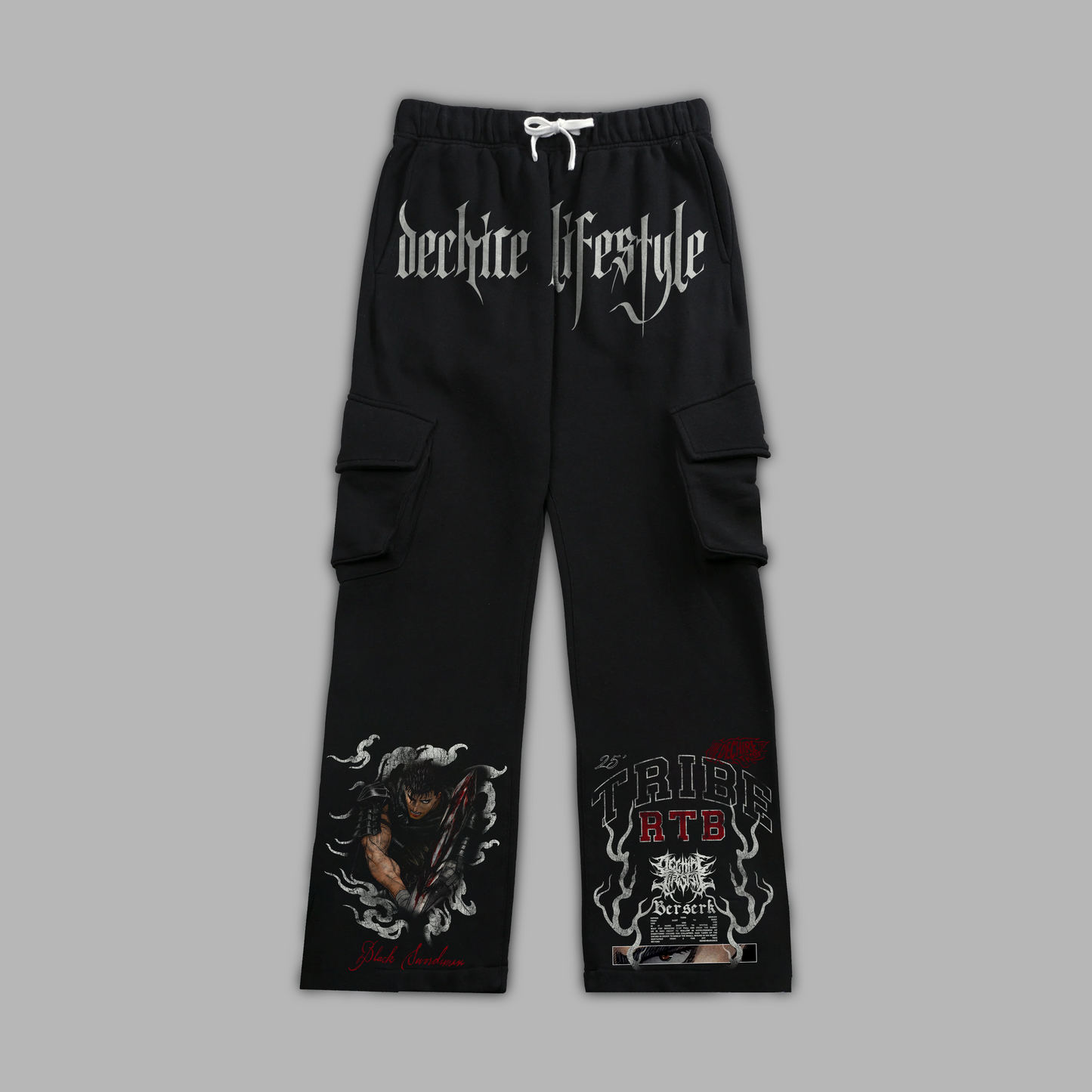 THE BLACK SWORDSMAN CARGO SWEATS IN BLACK