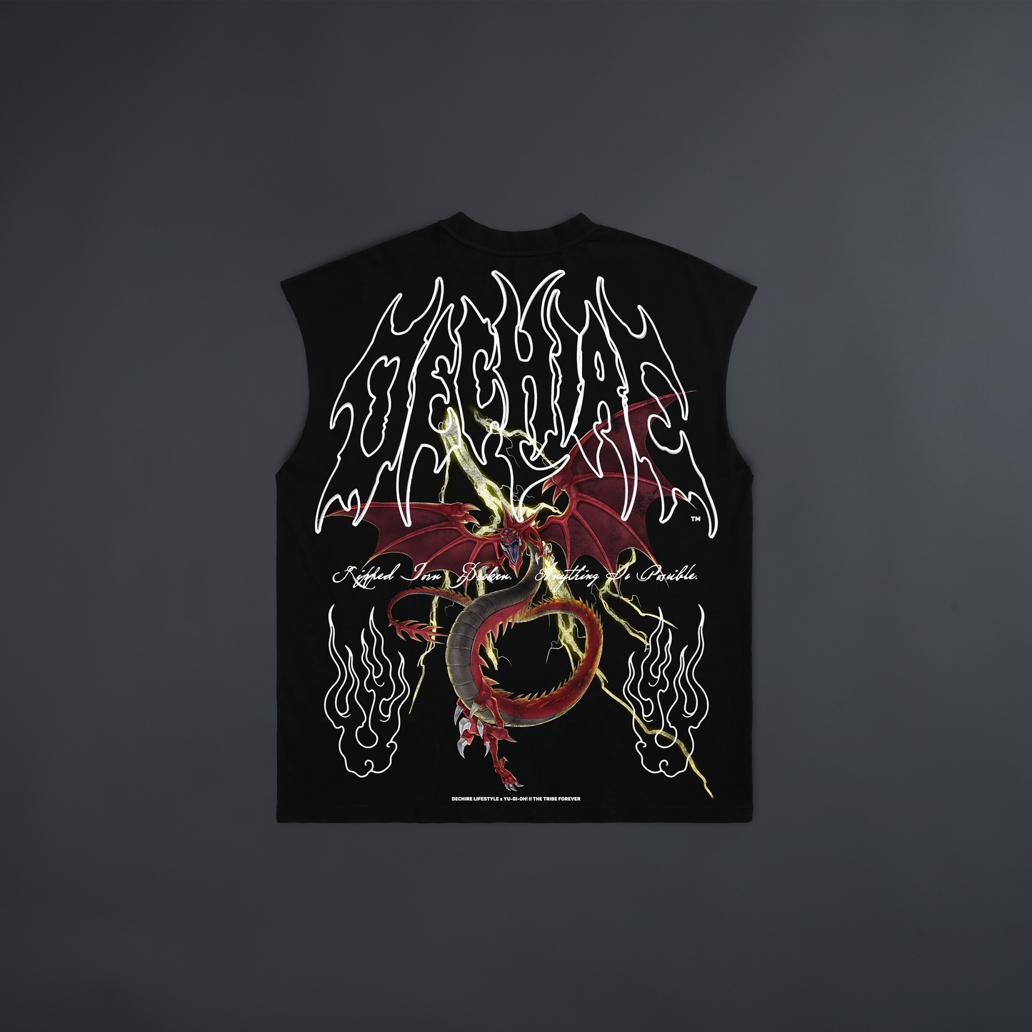 SLIFER THE SKY DRAGON '1 OF 100' LONGLINE MUSCLE TEE IN BLACK