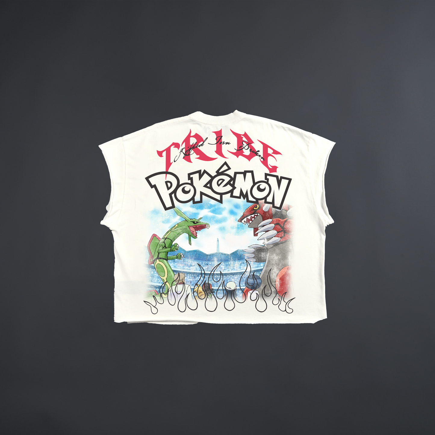 RAYQUAZA 'LIMITED' BOX CUT MUSCLE TANK IN WHITE