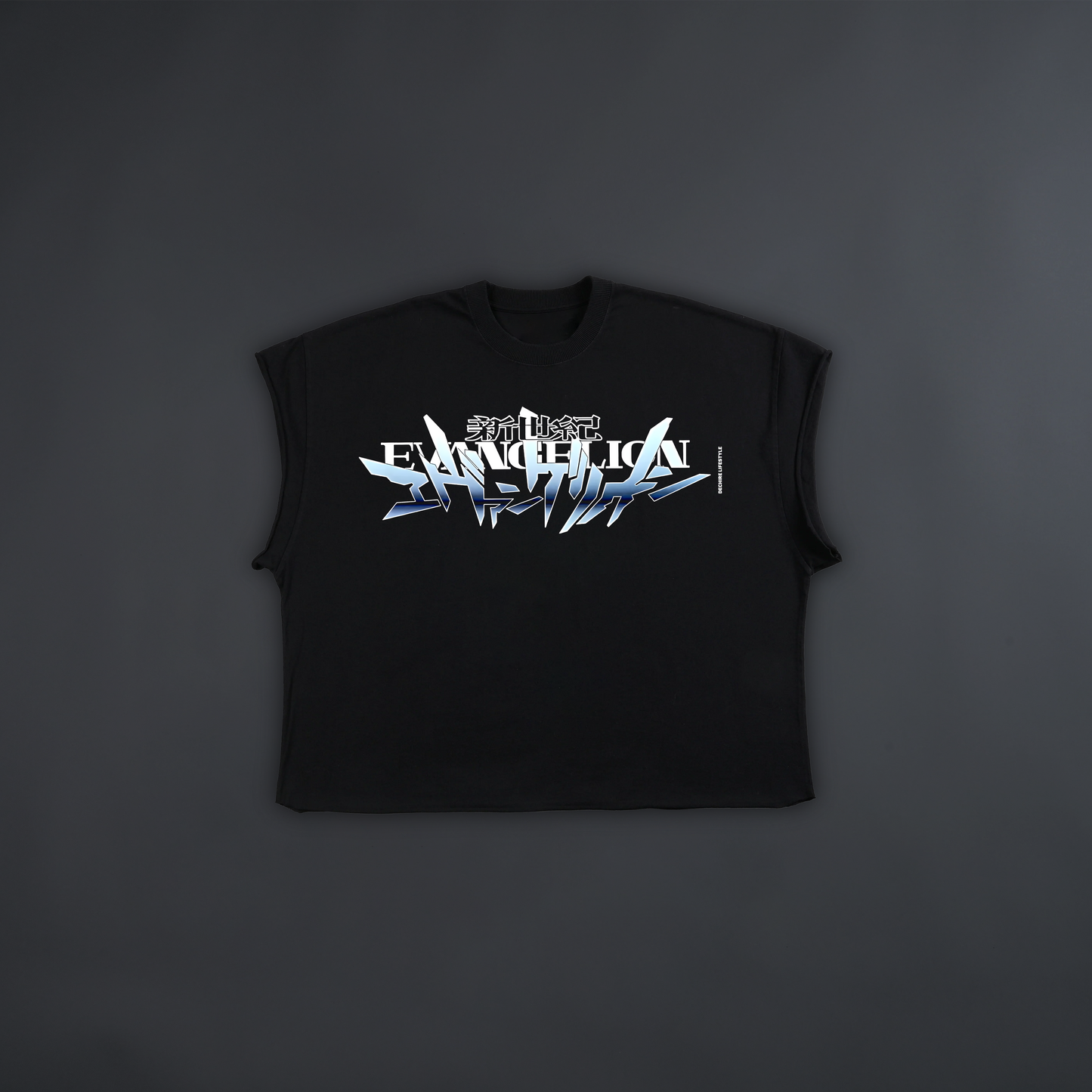 NEON GENESIS '1 OF 50' RAW HEM BOXY MUSCLE TEE IN WHITE