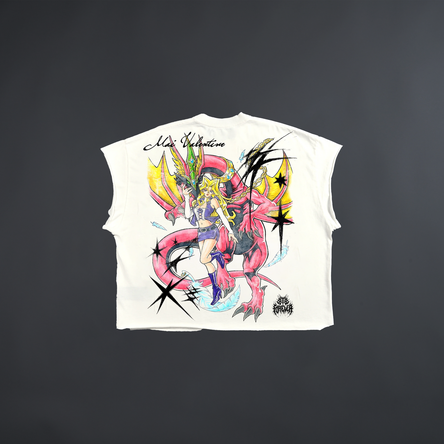 MAI VALENTINE & THE HARPIE'S 'LIMITED' BOX CUT MUSCLE TANK IN WHITE