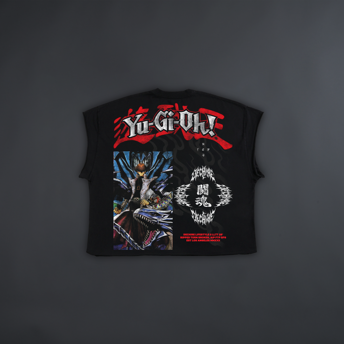 SETO KAIBA 'LIMITED' BOX CUT MUSCLE TANK IN BLACK
