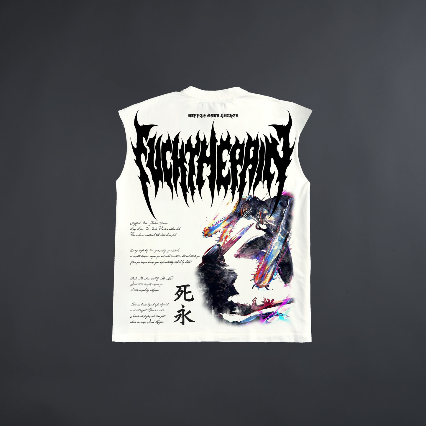 CHAINSAW MAN 'MOON WHITE EDITION' CREW NECK MUSCLE TANK