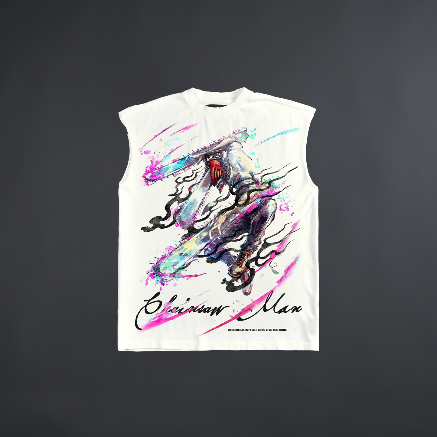 CHAINSAW MAN 'MOON WHITE EDITION' CREW NECK MUSCLE TANK