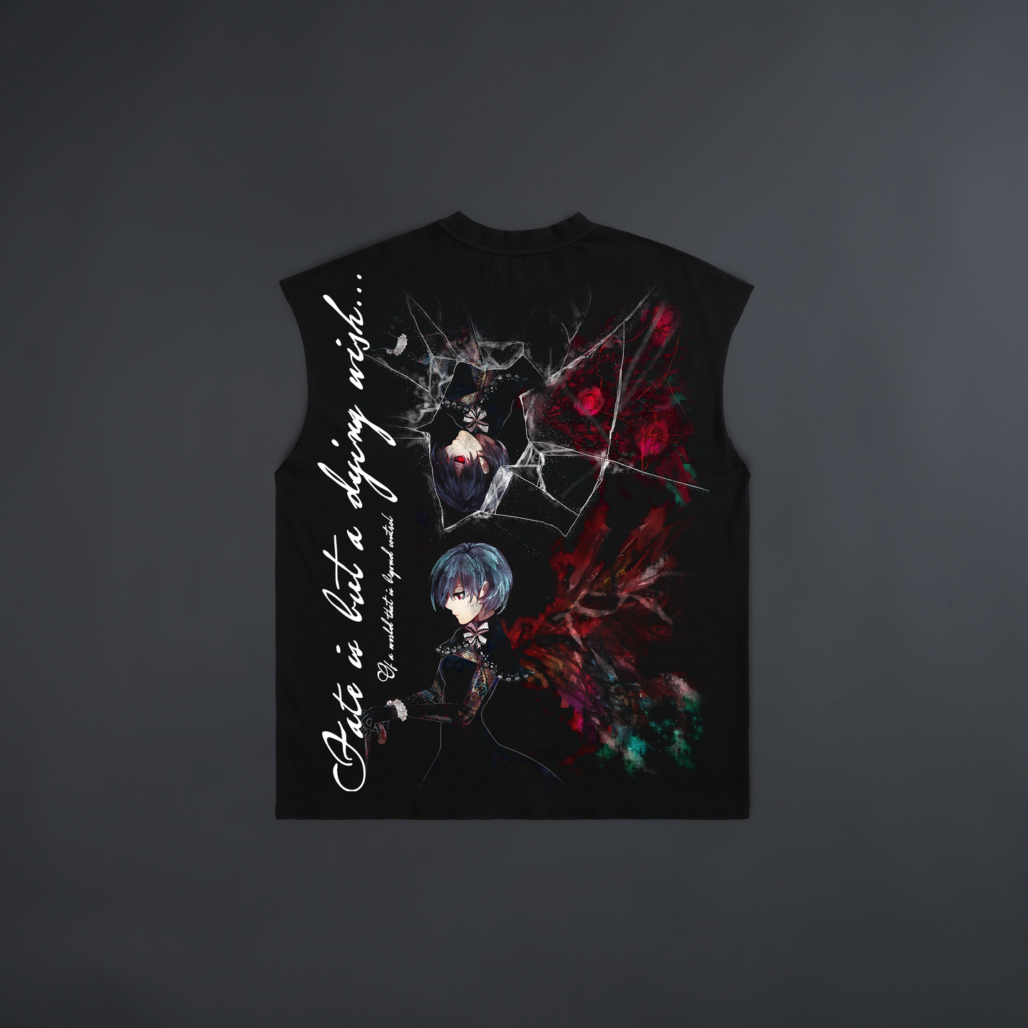 TOUKA 'LIMITED' CREW NECK MUSCLE TANK IN BLACK
