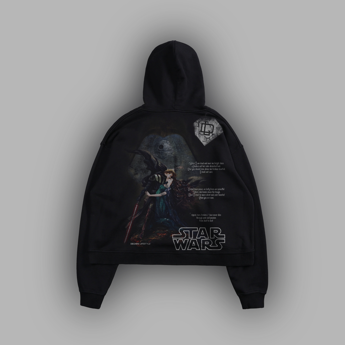 PAIN, PASSION, REBIRTH "LIMITED" BOX CUT HOODIE IN CHARCOAL