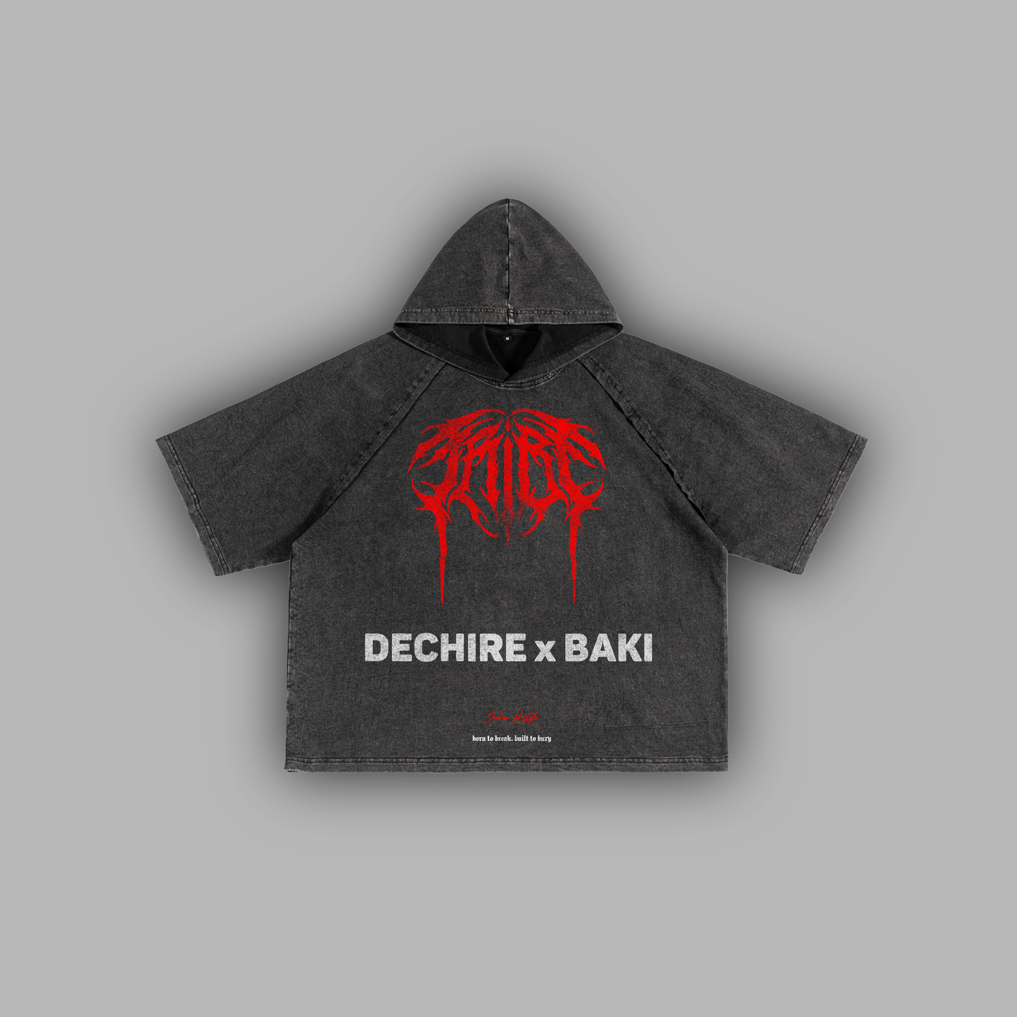 PANEL 13 '1 OF 50' GRUNGE SNOW WASHED OS HOODED BOXY TEE